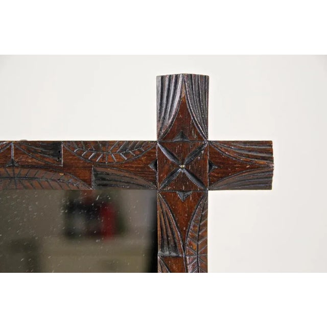 Hand-Carved Black Forest Mirror, Austria, 1890s For Sale - Image 5 of 17