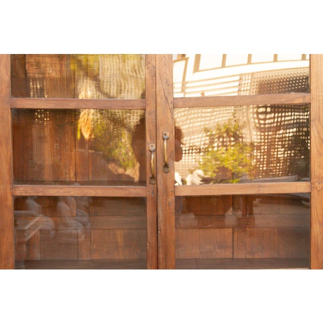 Antique Colonial Veranda Teak Glass Cabinet For Sale In Los Angeles - Image 6 of 7