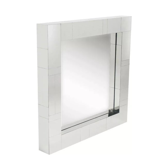 Mid-Century Modern Mid-Century Modern Chrome Square Cityscape Wall Mirror After Paul Evans For Sale - Image 3 of 7