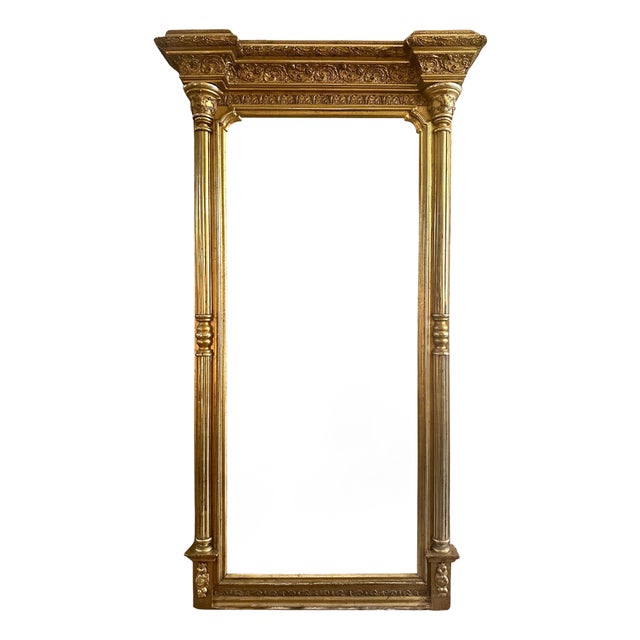 Large English Regency Gilt Pier Mirror, 1820s For Sale