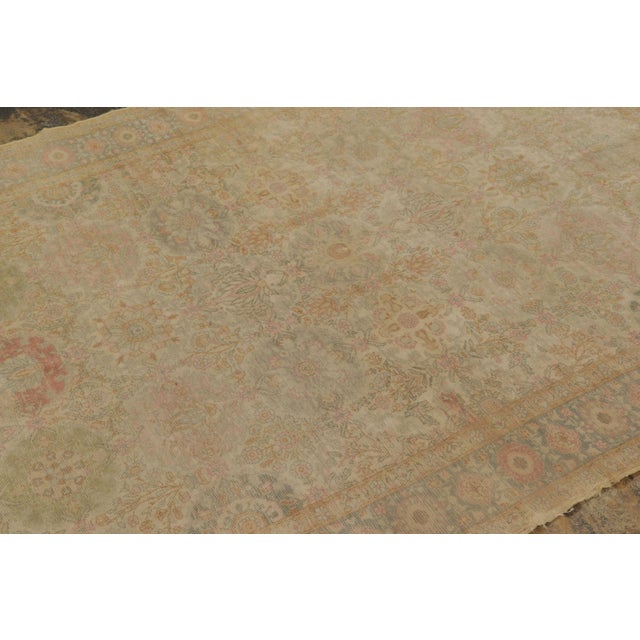 Rug & Kilim Antique Turkish Rug With Intricate Floral Play in Beige & Pastels - Rug & Kilim For Sale - Image 4 of 7