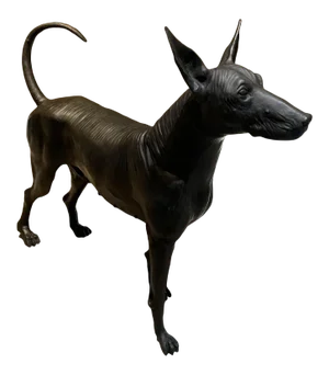 2008 Xolo Mexican Hairless Dog Bronze Sculpture by Guillermo Castaño