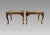 A pair of very useful matching solid teak rectangular style side tables. The tops are so exquisitly inlaid with fine brass...