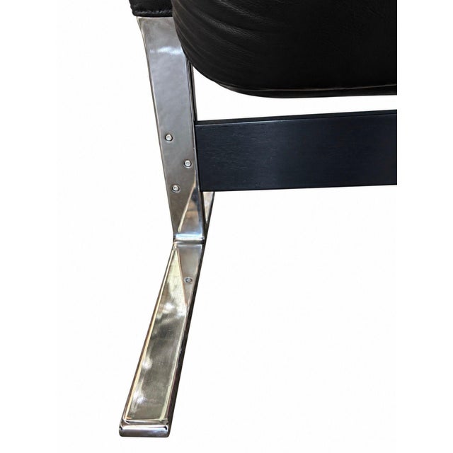 Black Vittorio Introini for Saporiti Italia P60 Lounge Chair & P61 Ottoman, Italy 1970 For Sale - Image 8 of 14