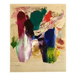 Louis WolchonokEarly Abstract Expressionist Oil Painting Monoprint WPA Jewish Artist