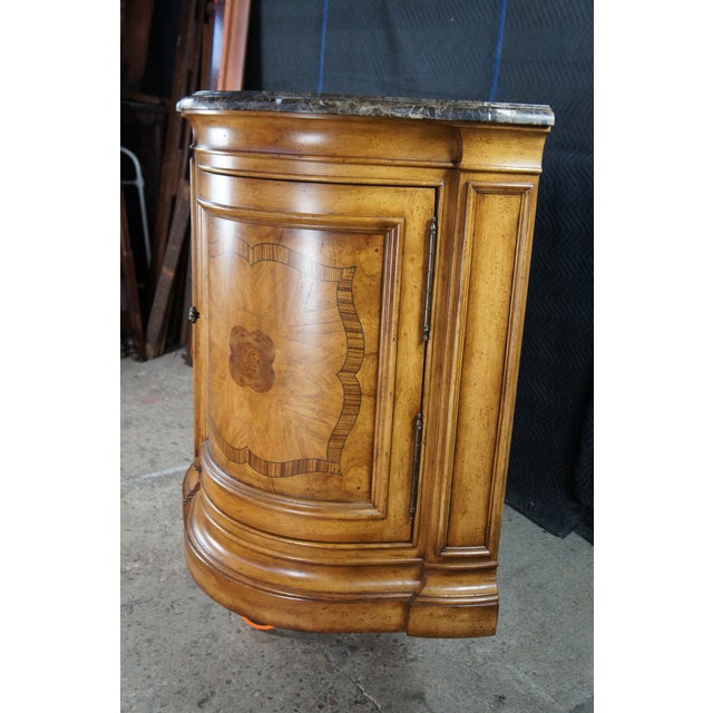 Thomasville Italian Hills of Tuscany Bibbiano Demilune Marble Top Burl Sideboard For Sale - Image 10 of 13