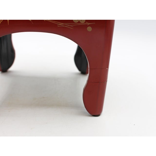 Red Vintage Japanese Red Lacquer Sakazuki Sake Set With Stand For Sale - Image 8 of 8