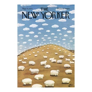 1975 Vintage New Yorker Cover, May 19 (Charles Addams), Original New Yorker Magazine Cover, Sheep For Sale
