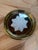 Glass Round Brass Tray With Floral Mirrored Glass For Sale - Image 7 of 8