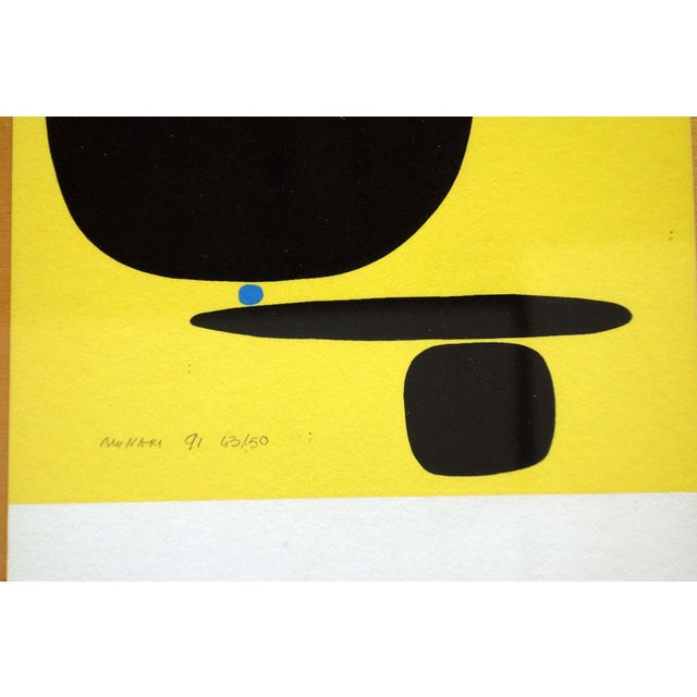 Bruno Munari, Black & Yellow, 1991, Serigraph, Framed For Sale - Image 3 of 5