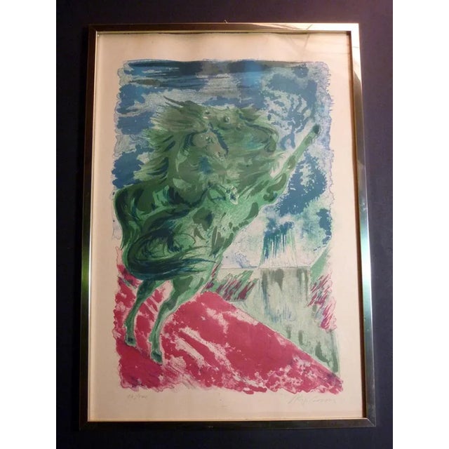 Aligi Sassu, Horses, Aquatint, 1960s For Sale - Image 6 of 6