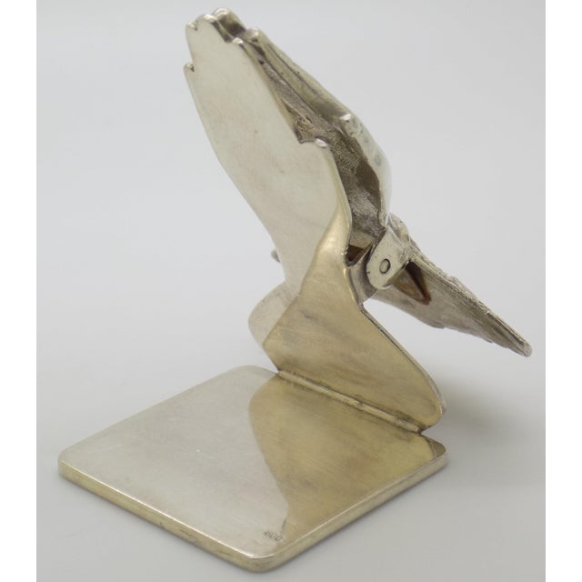 1970s Vintage Italian Handmade Genuine Silver Figural Hand Desk Memo Clip From Florence For Sale - Image 6 of 14