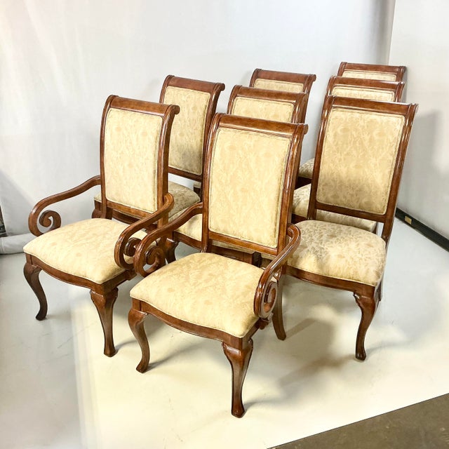 1990s Vintage Thomasville Biedermeier French Empire Neoclassical Scrolled Arm Dining Chairs - Set of 8 For Sale - Image 18 of 18