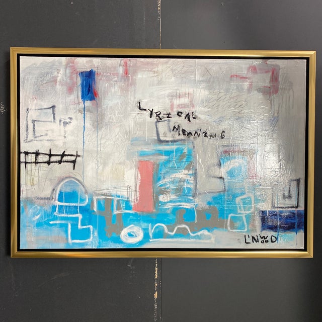 “Lyrical Meaning" Contemporary Abstract Original Mixed-Media Painting by Linwood For Sale - Image 9 of 9