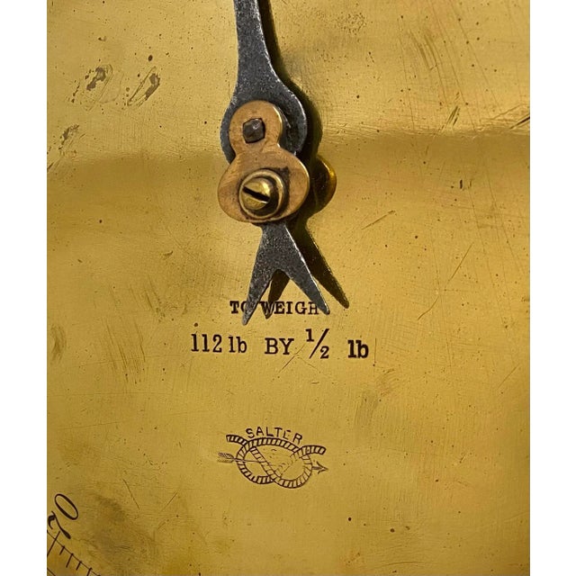 English Antique Brass Salter Spring Balance Scale Model 85 T With 112 Lb Capacity Made in England - Circa 1900 For Sale - Image 3 of 12