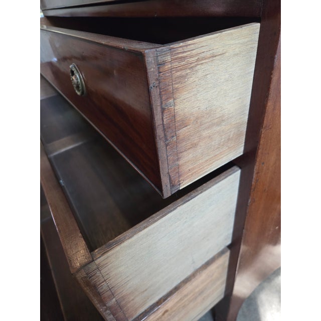 Georgian Mahogany Astragal Glazed Secretaire Bookcase on Swept Bracket Feet For Sale - Image 14 of 18