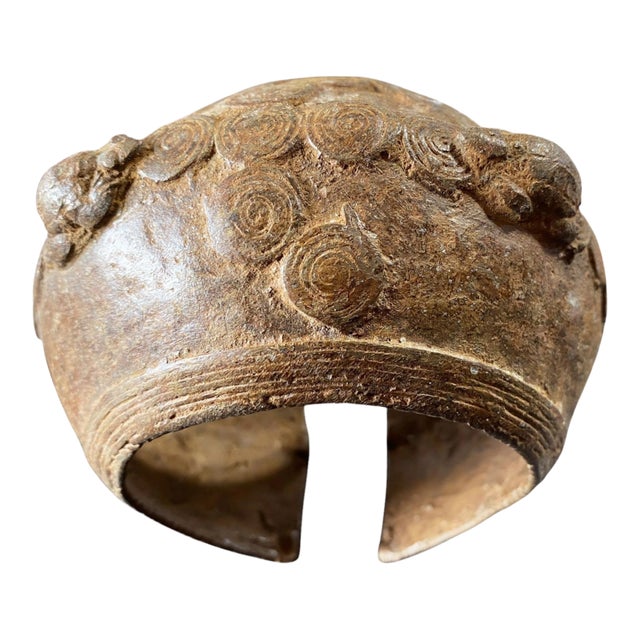 Exquisite Vintage Bronze Turtles Bracelet Gan Burkina Faso 5" W For Sale