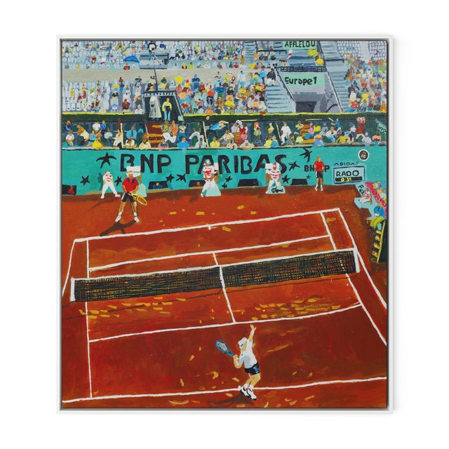 Shaun Ellison French Open by Shaun Ellison in White Frame, Large Art Print On Canvas For Sale - Image 4 of 4
