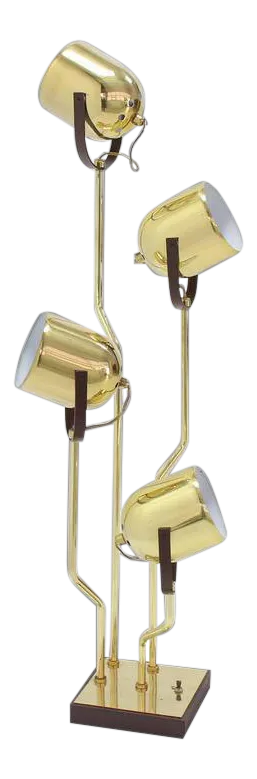 Mid-Century Modern Brass Finish Adjustable Table Lamp