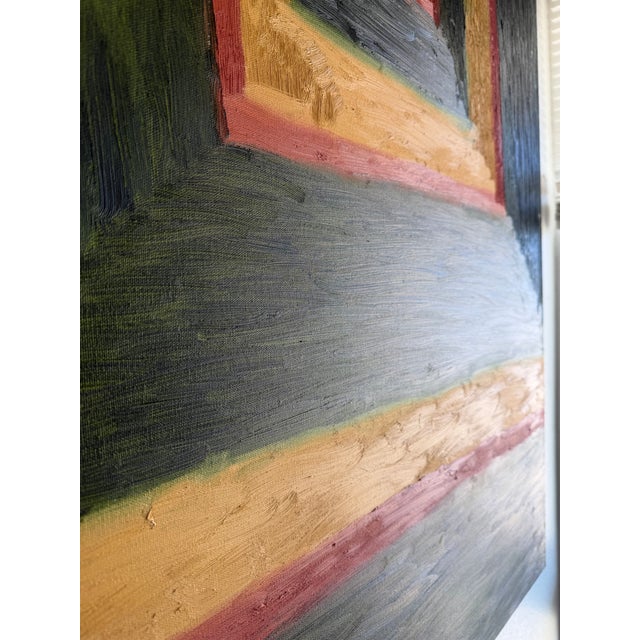 Large 48” X 48” Oil Painting Titled Hall of Good Luck by Artist Brandt Leeds For Sale - Image 12 of 12