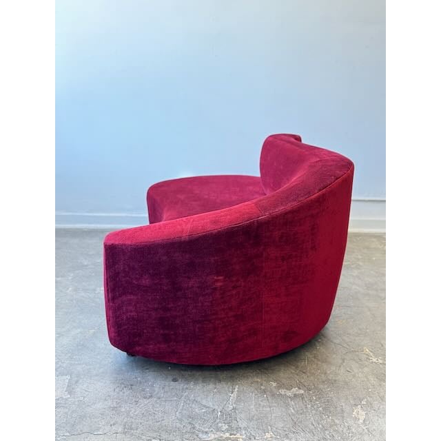 1980s Burgundy Kagan Style Sofa For Sale - Image 12 of 13