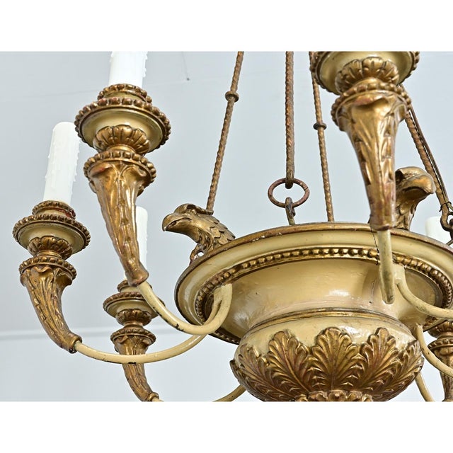 19th Century French Carved and Painted Chandelier For Sale - Image 12 of 16