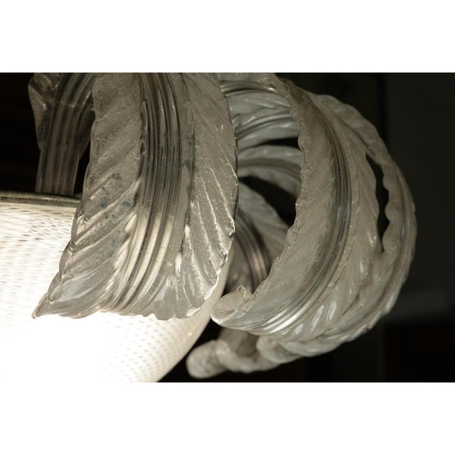 Reticello Bowl with 14 Pulegoso Leaves from Barovier & Toso, 1940s For Sale - Image 9 of 18