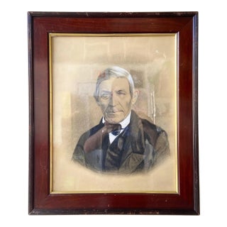 Antique Fine Quality Charcoal Colored Portrait of Gentleman For Sale