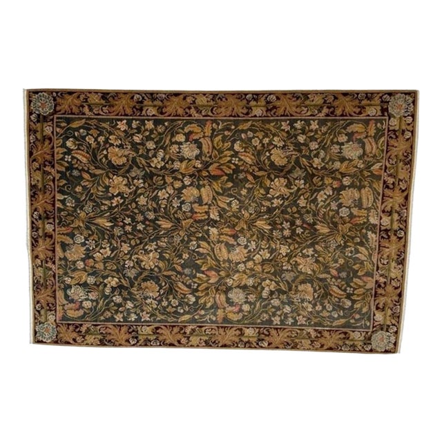 1970s Vegetable Dye Floral Rug , 8'7" X 12'2" For Sale
