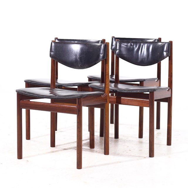 Mid-Century Modern Ejner Larsen & Aksel Bender-Madsen Mid Century Danish Teak Dining Chairs - Set of 4 For Sale - Image 3 of 12