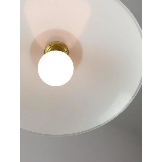 Mid-Century Italian Saucer Glass and Brass Pendant Lamp For Sale - Image 9 of 18