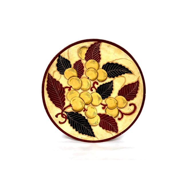 This vintage hand-painted Japanese divided serving dish has a beautiful persimmon design with a matching hand-painted...