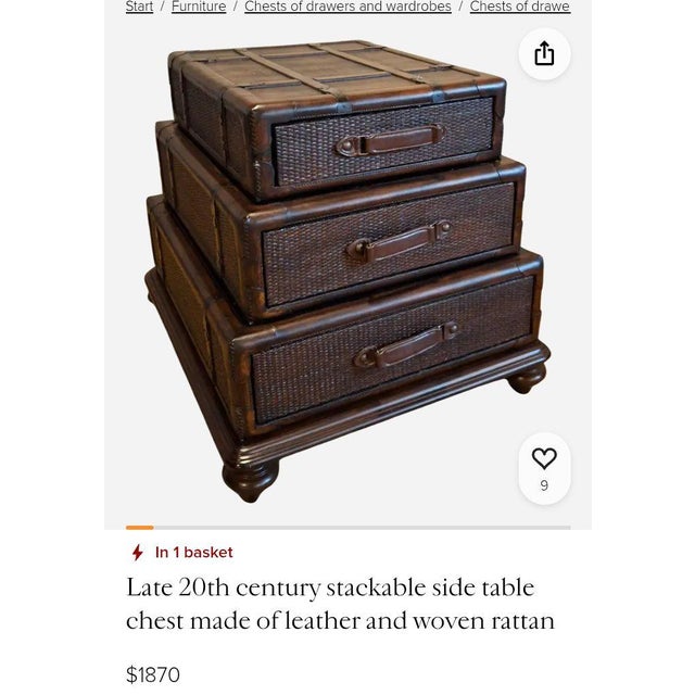 1960s Exquisite "Old World" Charm and Rustic Elegance Set of Trunk-Style Coffee & Side Tables. For Sale - Image 4 of 8