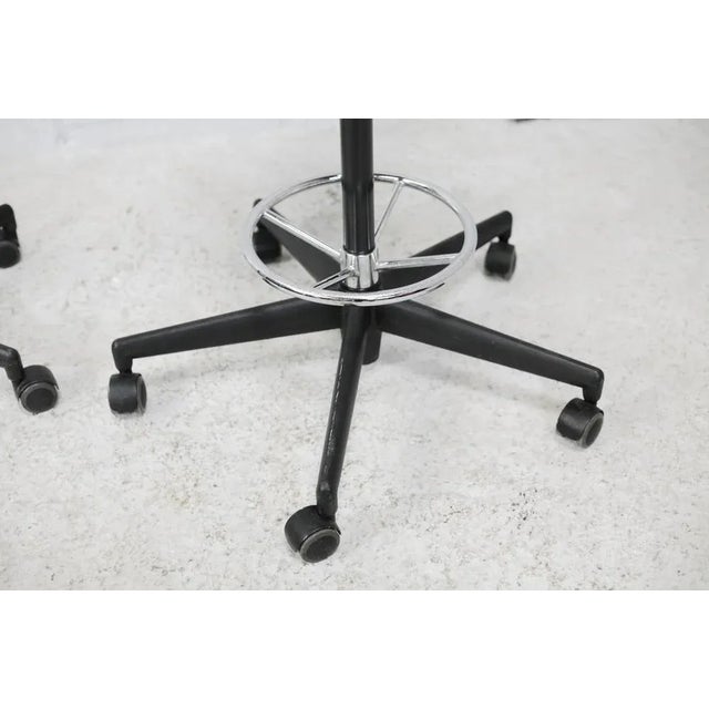 Vitra Leather and Steel Swivel Stools by George Nelson for Vitra, 2001, Set of 2 For Sale - Image 4 of 18