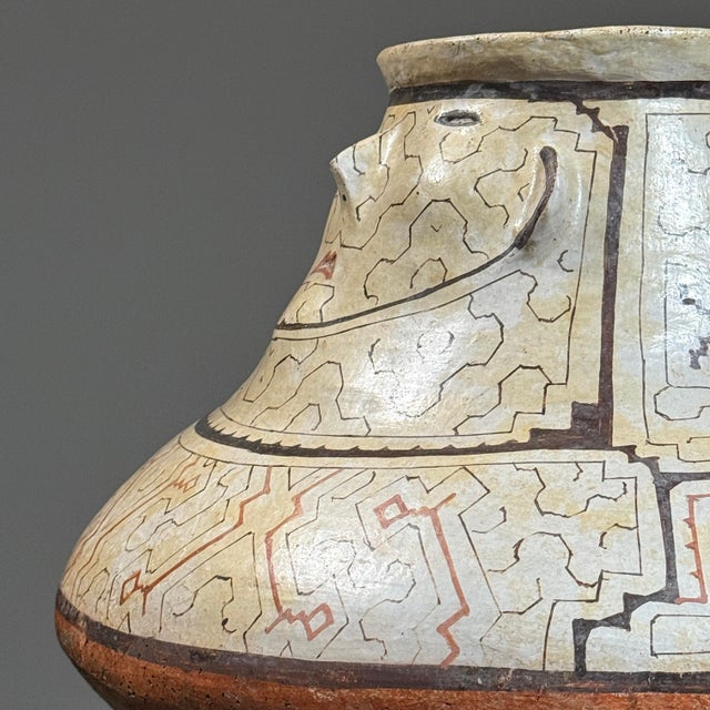 Ceramic Monumental Abstract Shipibo Conibo Folk Art Anthropomorphic Polychrome Vessel For Sale - Image 7 of 12