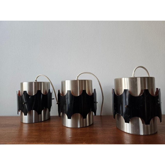 Vintage Pendant Lights in the style of Jo Hammerborg, 1970s, Set of 3 For Sale - Image 15 of 16