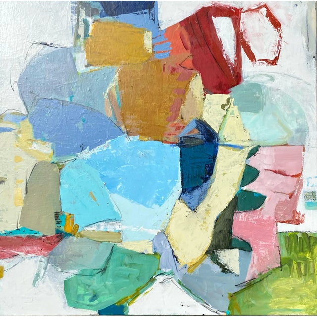 "The Next Time We'll Build a Lighthouse" Contemporary Original Abstract Mixed-Media Painting by Gina Cochran For Sale
