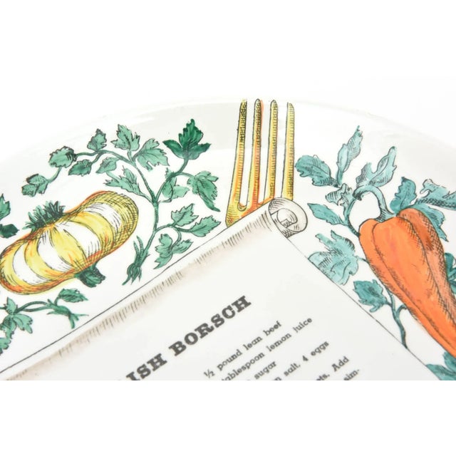 Vintage Piero Fornasetti "Recipe" Porcelain Plates Set of 3, 1950's For Sale In Miami - Image 6 of 10
