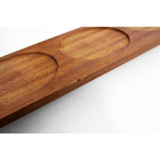 Vintage Service Tray and Ramekins in Teak and Ceramic, 1960s, Set of 5 For Sale - Image 6 of 14