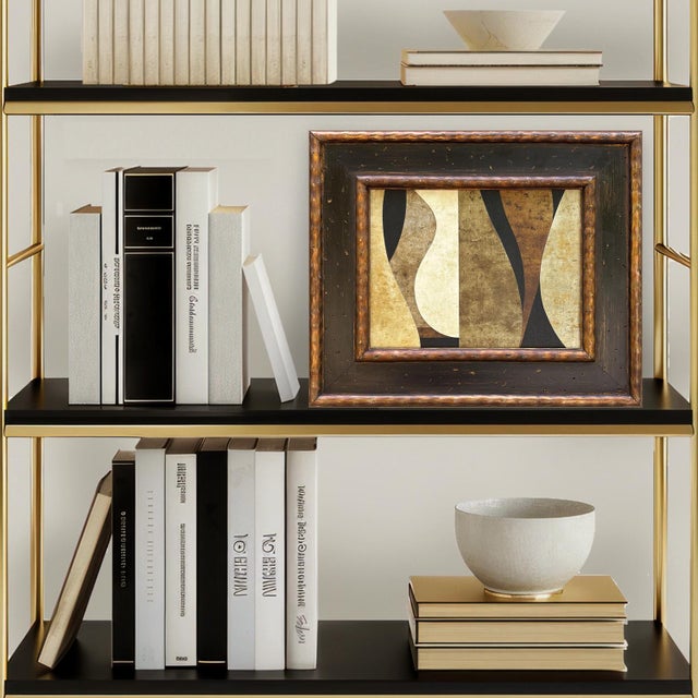 This is a new painted paper collage in rich brown and beige tones. The collage is made from multiple layers of painted,...