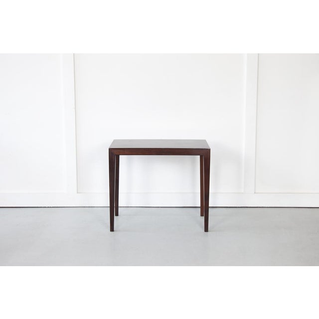 A generously sized side table in solid mahogany designed by Severin Hansen and produced by Haslev Møbelsnedkeri, Denmark....
