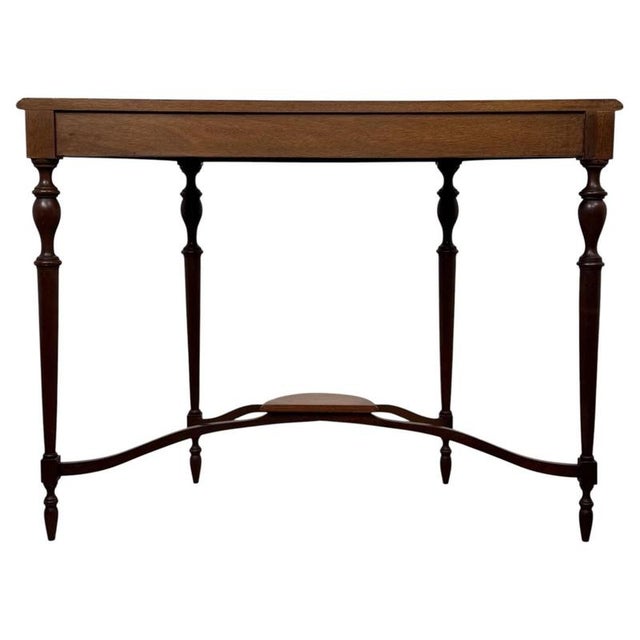 Wood Early 20th Century Antique English Mahogany Serpentine Side Table For Sale - Image 7 of 10