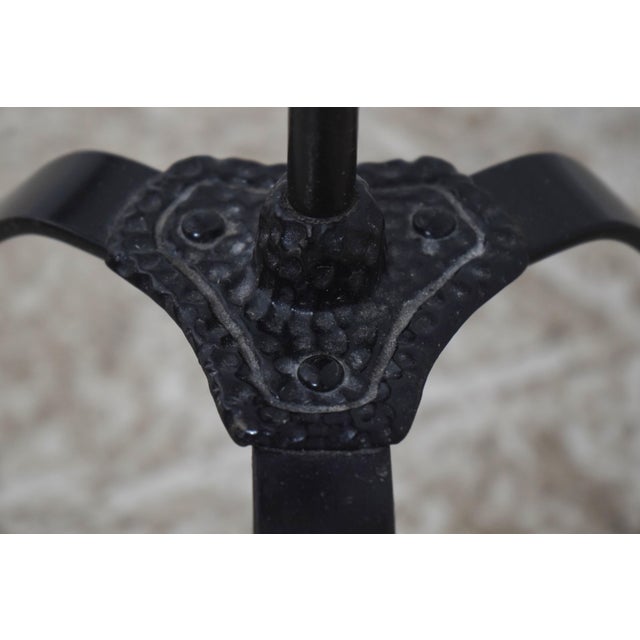 Vintage Colonial Style Iron & Hobnail Glass Tripod Floor Lamp For Sale - Image 10 of 11
