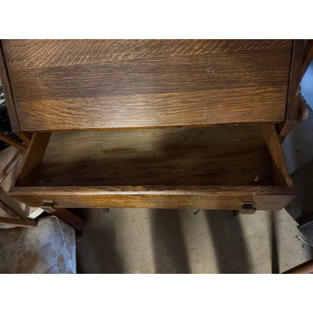 1920s Arts and Crafts Oak Drop Front Secretary Desk | Chairish