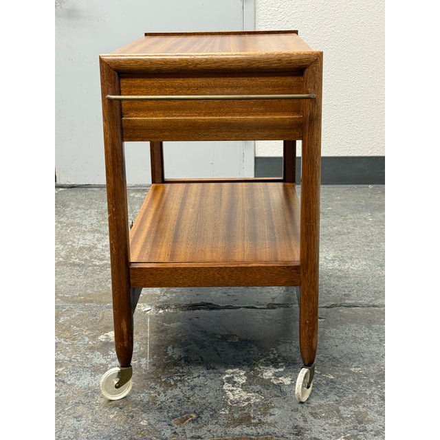 Mid 20th Century Drop-Leaf Rolling Bar Cart, Vintage For Sale - Image 4 of 12
