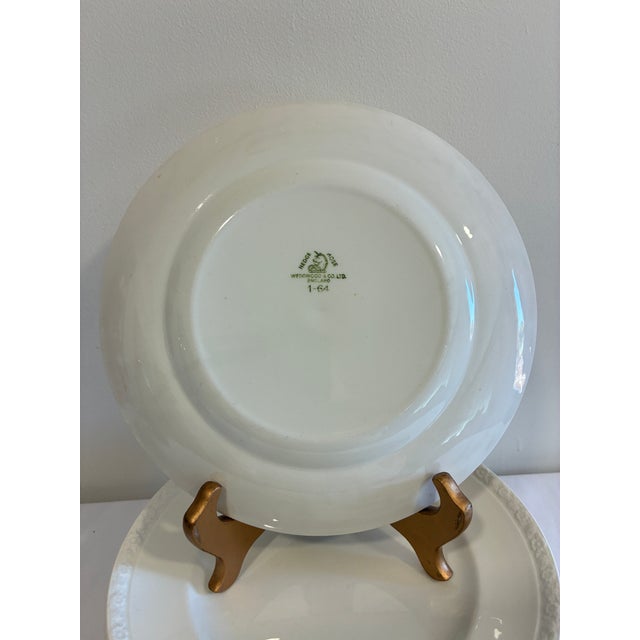 Vintage Wedgwood Embossed White English Dinner Plates, Set of 12 For Sale - Image 12 of 13