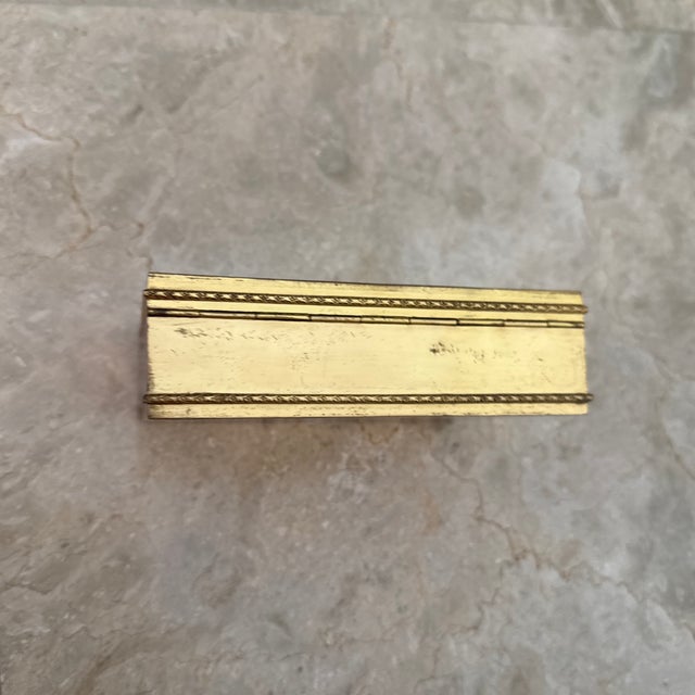 Late 20th Century Gilt Etched Green Enamel Box For Sale - Image 4 of 6