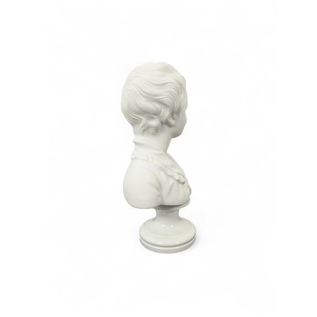 White Bust of a Boy in Limoges Porcelain For Sale - Image 4 of 8
