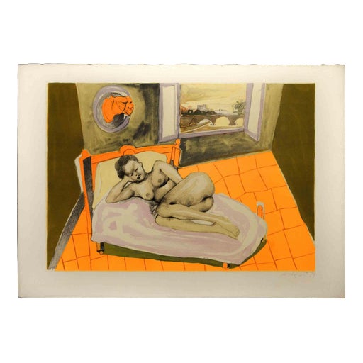 Ugo Attardi, Nude Figurative Composition, 1980s, Lithograph For Sale