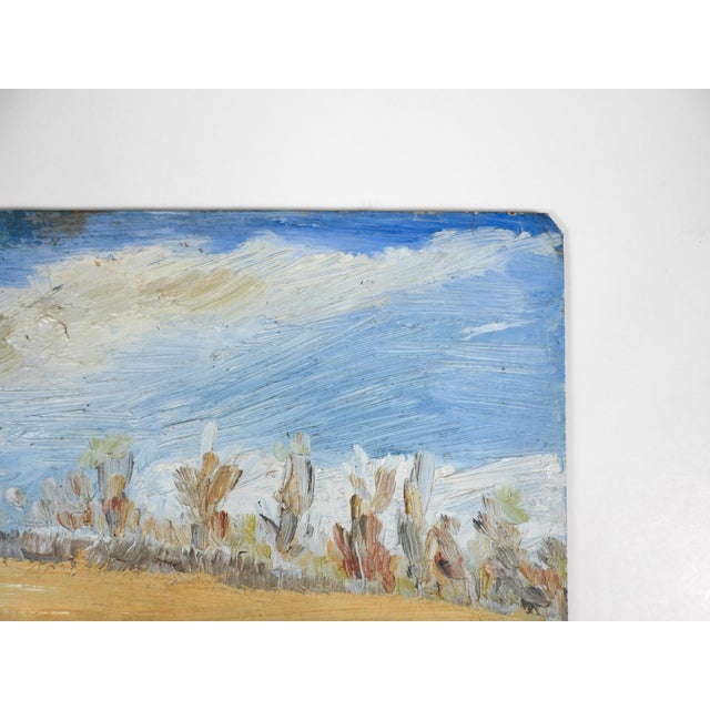 Mid 20th Century Impressionist Plein Air Winter Landscape Painting For Sale - Image 4 of 7